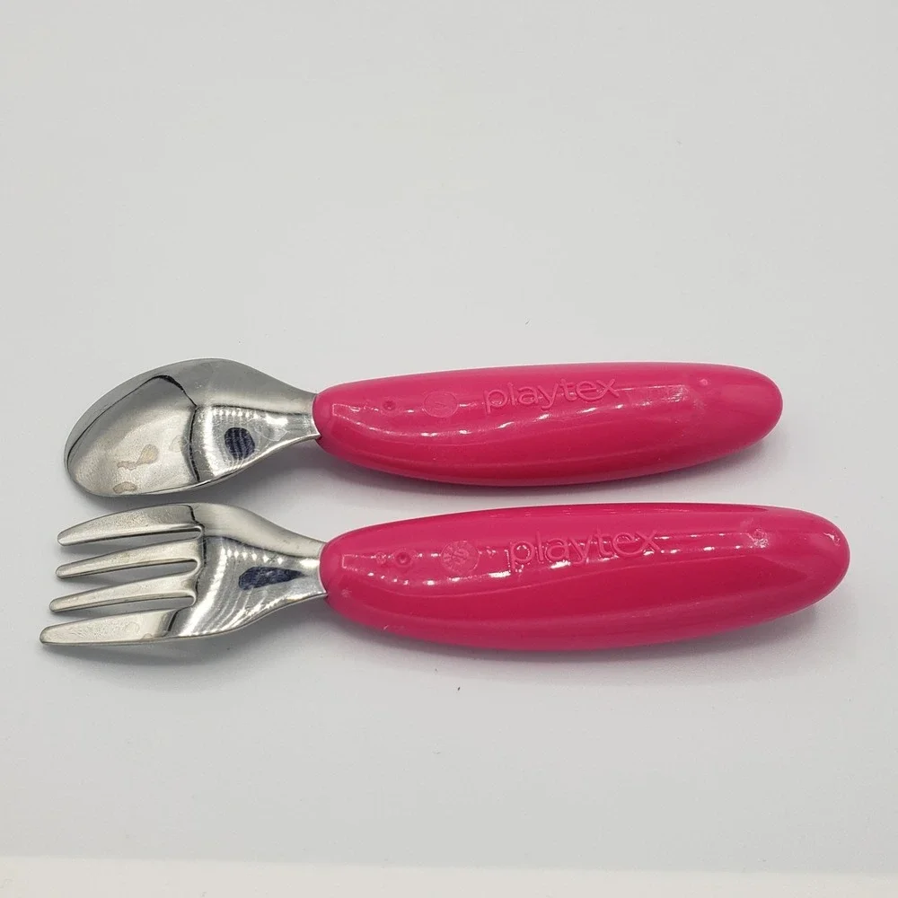 Playtex Mealtime‎ Pink Paw Patrol Utensils Including 1 Spoon and 1 Fork